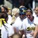 Michigan junior Caitlin Blanchard and teammates celebrate scoring runs during the game against Northwestern on Sunday, May 5. Daniel Brenner I AnnArbor.com